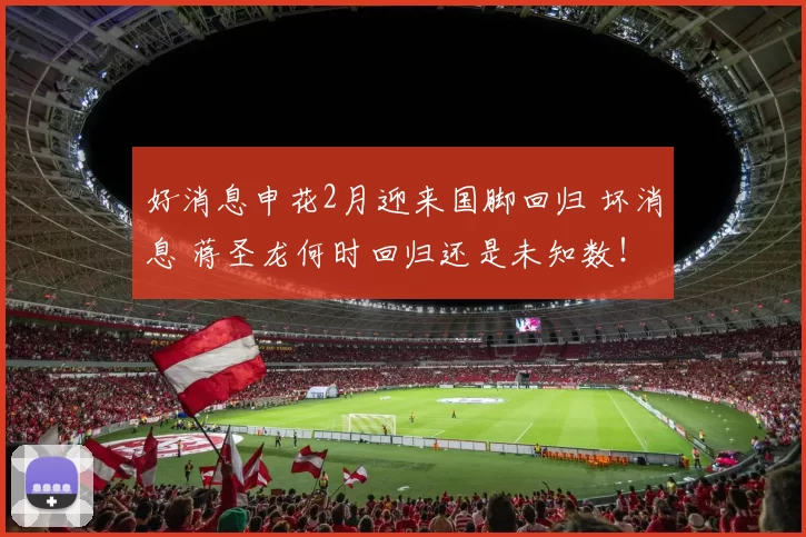 好消息申花2月迎来国脚回归 坏消息 蒋圣龙何时回归还是未知数！